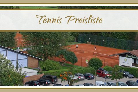 Preisliste Tennis Wellnessgarten Waging