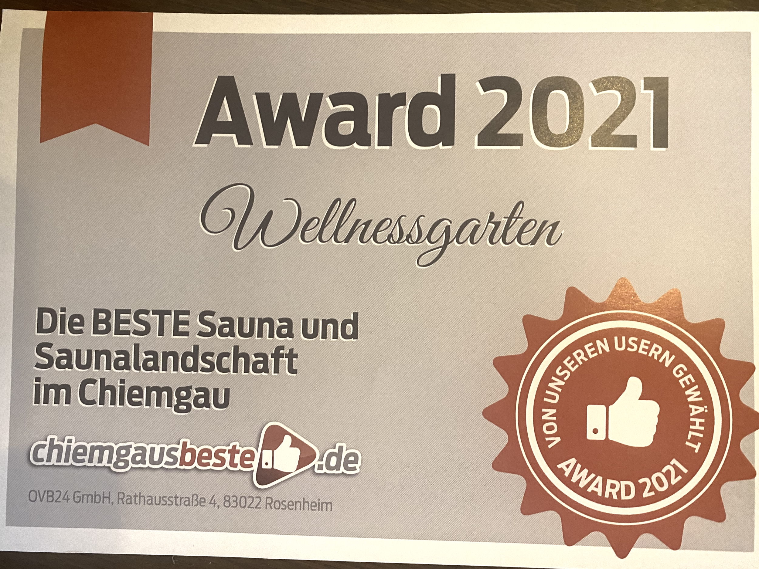 Wellnessgarten Award 2021